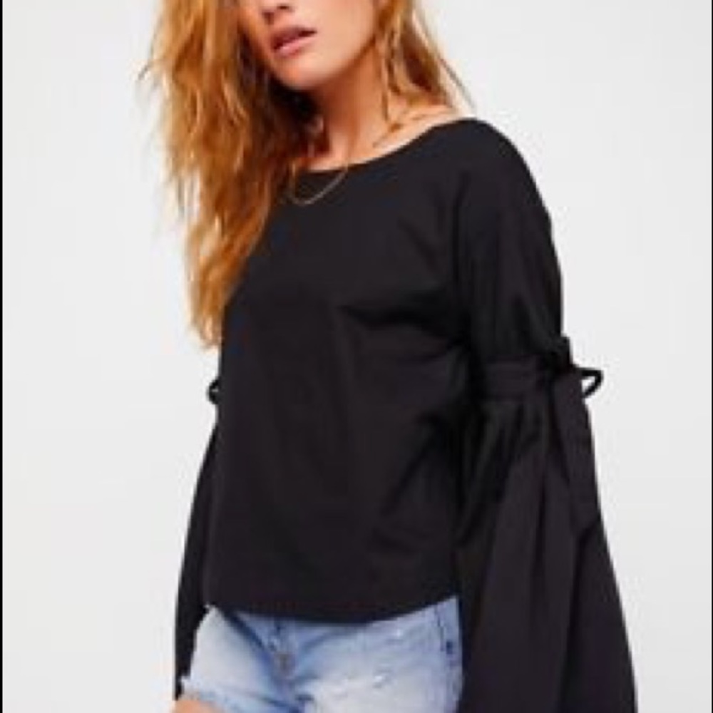 free people black dressy top size small